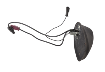 Close view of external radio antenna of a car. Spare parts for vehicle catalog.