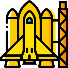 Rocket icon symbol future technology vector image. Illustration of spaceship flight rocket design image