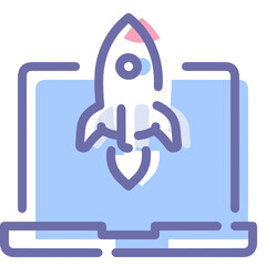 Rocket icon symbol future technology vector image. Illustration of spaceship flight rocket design image

