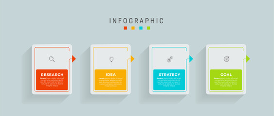 Business infographic template design icons 4 options or steps