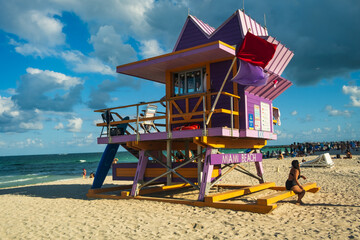 Miami South Beach, Florida, USA life guard tower