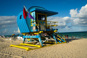 Miami South Beach, Florida, USA life guard tower