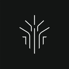 modern futuristic monogram logo concept for business vector