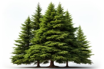 Christmas trees isolated on white background. Xmas fir pine tree