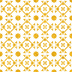 Tile decorative floor tiles vector pattern or seamless white and gold background