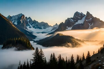 sunrise over the mountains