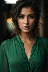 Emerald Gaze: Photorealistic Portrait of a Captivating Turkish Beauty