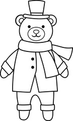 Christmas polar bear outline
