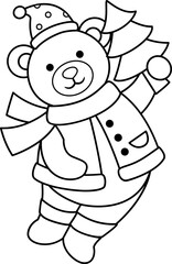 Christmas polar bear outline