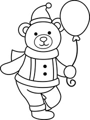 Christmas polar bear outline