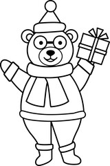 Christmas polar bear outline