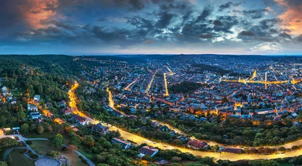 Crédence de cuisine en verre imprimé Panoramique stuttgart germany aerial panorama left