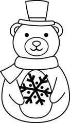 Christmas polar bear outline
