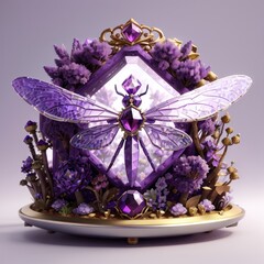 Purple Amethyst Crystal Diorama