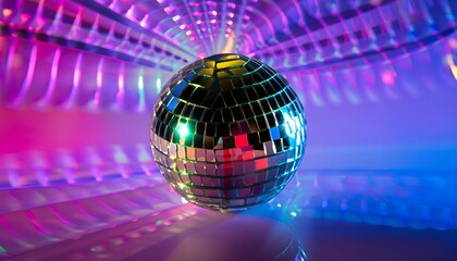 Obraz premium black disco ball,decoration,christmas,shine,nightlife,glass ,AI generated