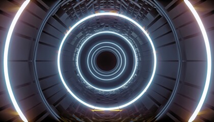 abstract background of a circle, Abstract background, tunnel of glowing arcs. 3D render, 3d render, flight inside tunnel