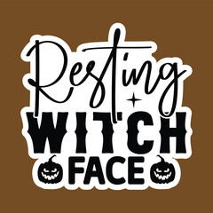 Resting Witch Face, , Halloween Sticker SVG Design