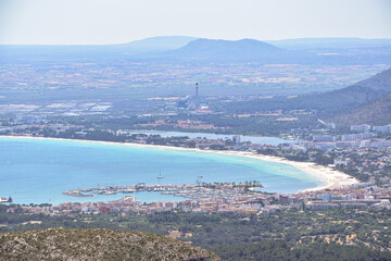 View of Pollensa Bay from the top of Talaia d'Alcudia
