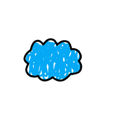 blue clouds drawn by a child