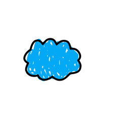 blue clouds drawn by a child