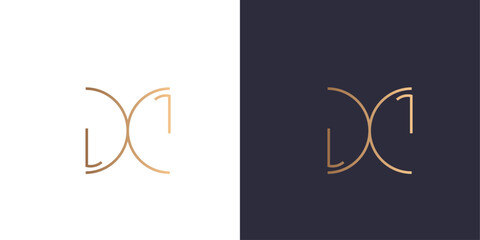 Letter l and x logo monogram, minimal style identity initial logo mark. Golden gradient vector emblem logotype for business cards initials.