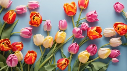 "Blooms of Spring: A Captivating Tapestry of Tulips and Personal Expression"
