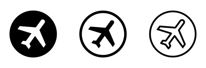  Plane vector icons. Simple flight transport vector symbols