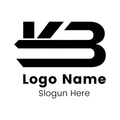 KB, BK abstract monogram letter logo design.