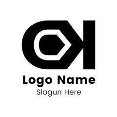 KD, DK abstract monogram Letter logo design.