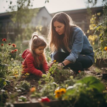 Gardening Bonds: Mother and Daughter's Green Thumbs