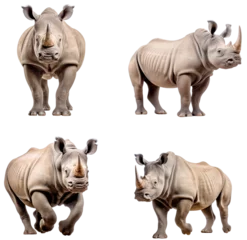 Küchenrückwand glas motiv Black Rhino (Standing front, Standing side, Running, Walking) © ZipArt