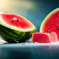 slice of watermelon Created using generative AI tools