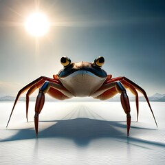 3d render of a crab with a sign Created using generative AI tools