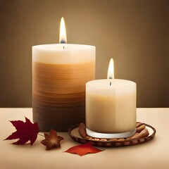christmas candle and christmas decorations Created using generative AI tools