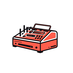 Studio Mixing Board vector icon in minimalistic, black and red line work, japan web