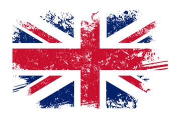 UK flag, british flag with grunge effect, destruction effect, union jack