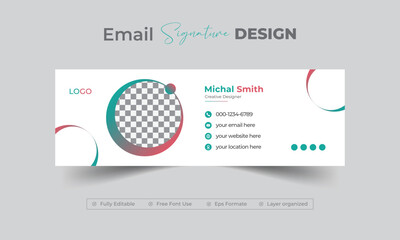 Simple gradient color email signature colorful footer template