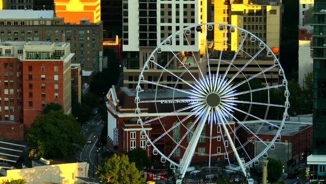 Aerial rising clip Skyviews Atlanta Georgia USA