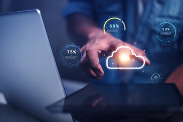 cloud technology concept Global network of metaverse systems exchange of information global business Megatrends on the Internet for Telecommunication	