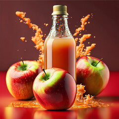 Apple  juice mockup with  Generative AI