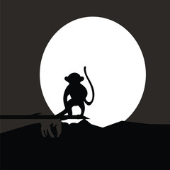 silhouette of a monkey SVG, JPG, EPS, PNG FILES