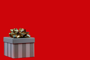 A small gift with a bow. Free space for your text. Holidays and gifts