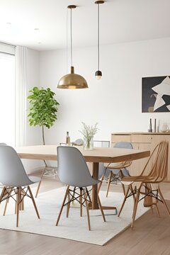 modern dining room with table table, interior, room, chair, furniture, home, design, dining, house, chairs, wood, dining room