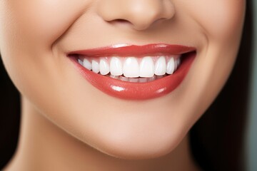 Fototapeta premium A woman with a radiant smile captured in close-up created with Generative AI technology