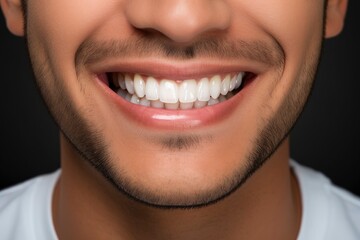 A man with a bright, confident smile showing off his teeth created with Generative AI technology