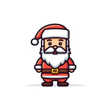 Simple cartoon pixel art Christmas Santa high quality ai generated image
