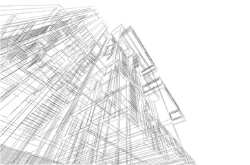 Abstract architecture 3d rendering 