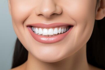 A woman with a beautiful smile showcasing her white teeth created with Generative AI technology