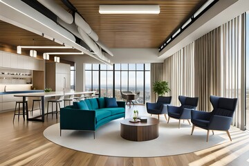 modern dining room with table