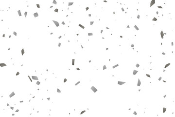Silver glitter confetti on a white background. Decorative element.